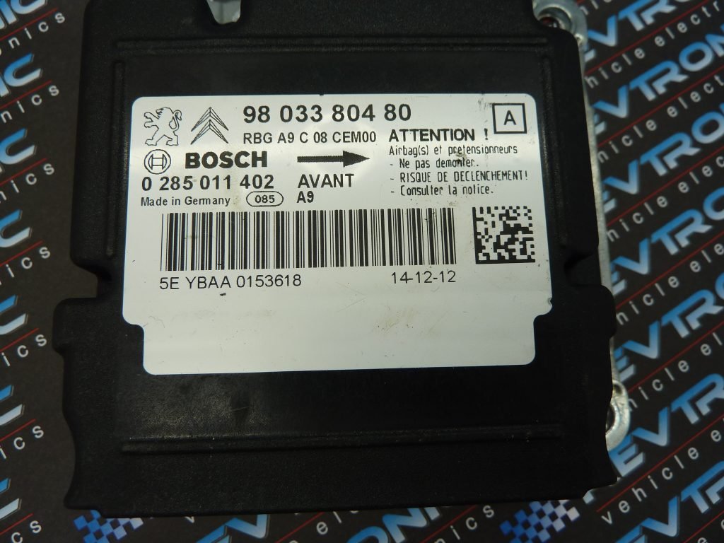 PEUGEOT 208 AIRBAG 98 033 804 80 Air Bag ECU Reset Service